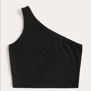 Ribbed One-shoulder Crop Top